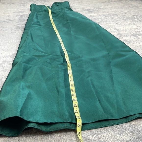 NWT Alfred Sung Strapless Notch Satin Twill Gown Bridesmaid Dress Hunter Green - Picture 8 of 11